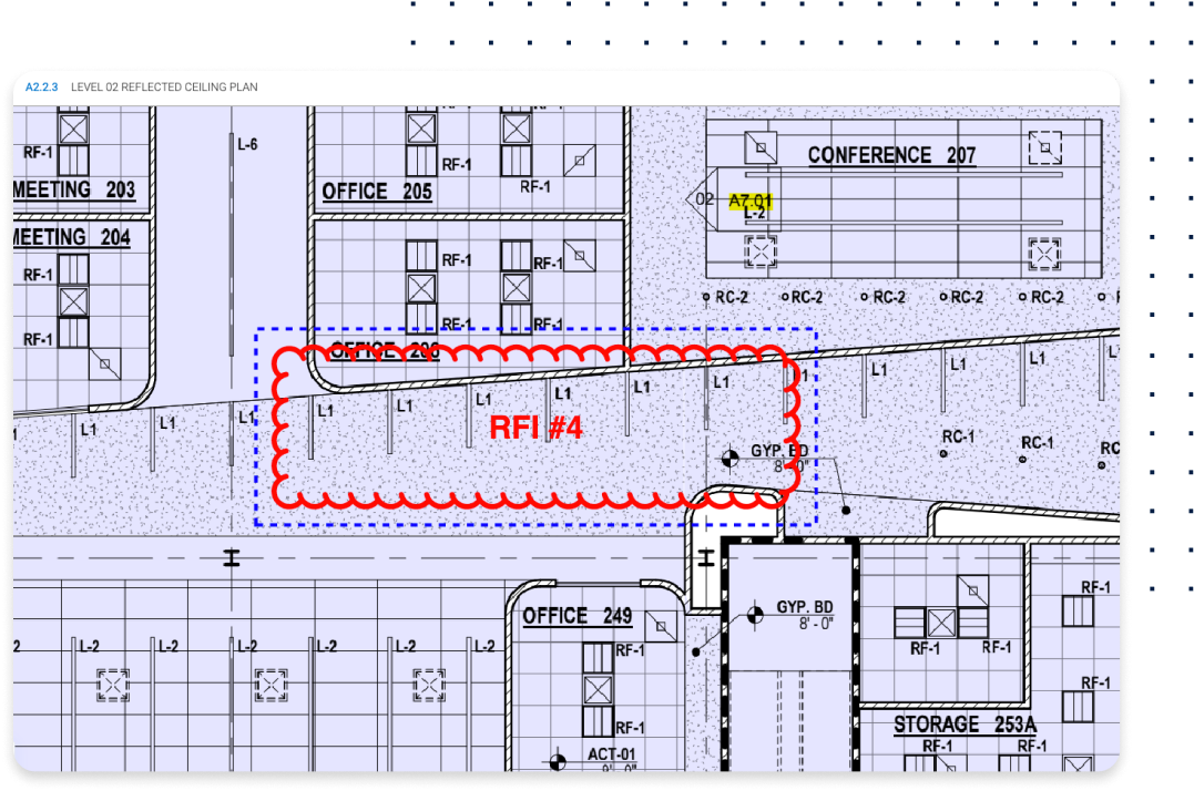 RFI markup on Bluebeam Cloud