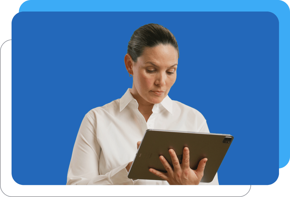 Woman Holding a tablet device