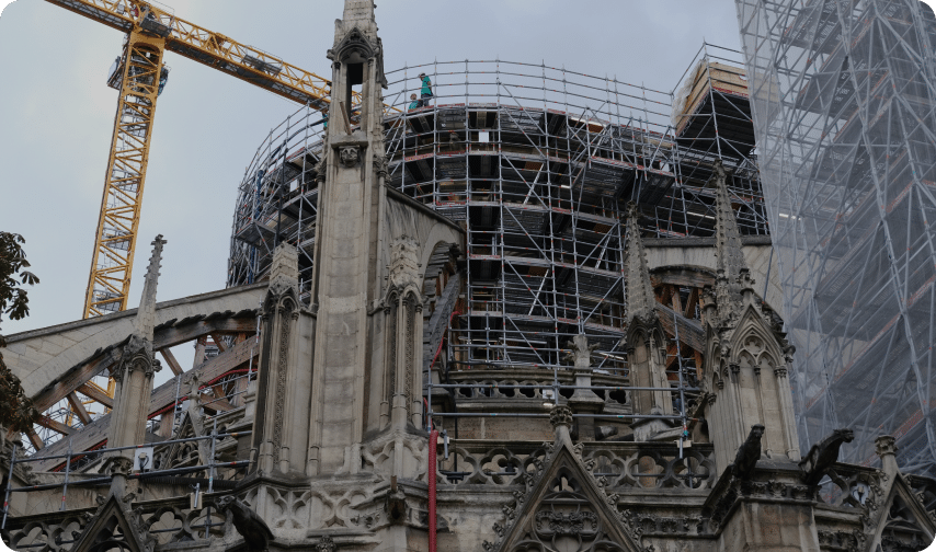 Notre Dame under construction