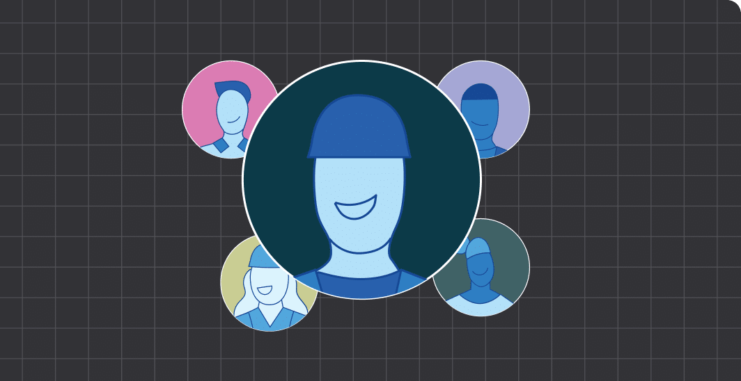  Illustration of profile pictures grouped together 