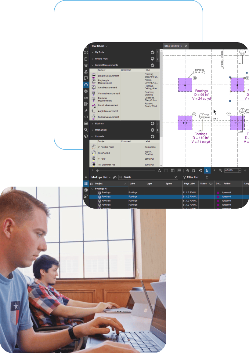 Collage of computer software and people studying